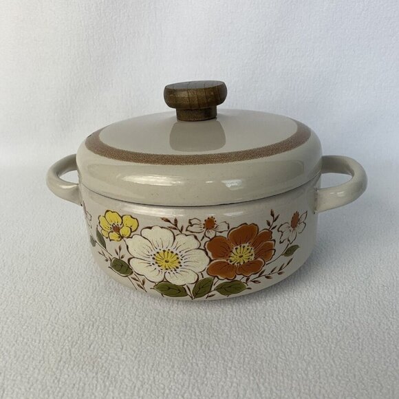Daniele Collection Trailside Pot Steamer Mid Century Modern 70’s Flowers 8” - Picture 1 of 12